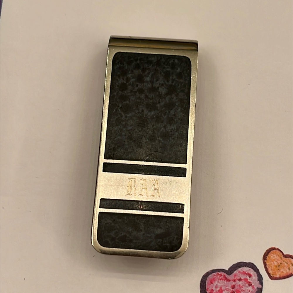 Money Clip engraved initials RAA